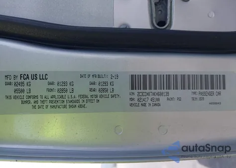 2019 Dodge Charger Police Awd из США, поврежденный, VIN 2C3CDXKTXKH600139